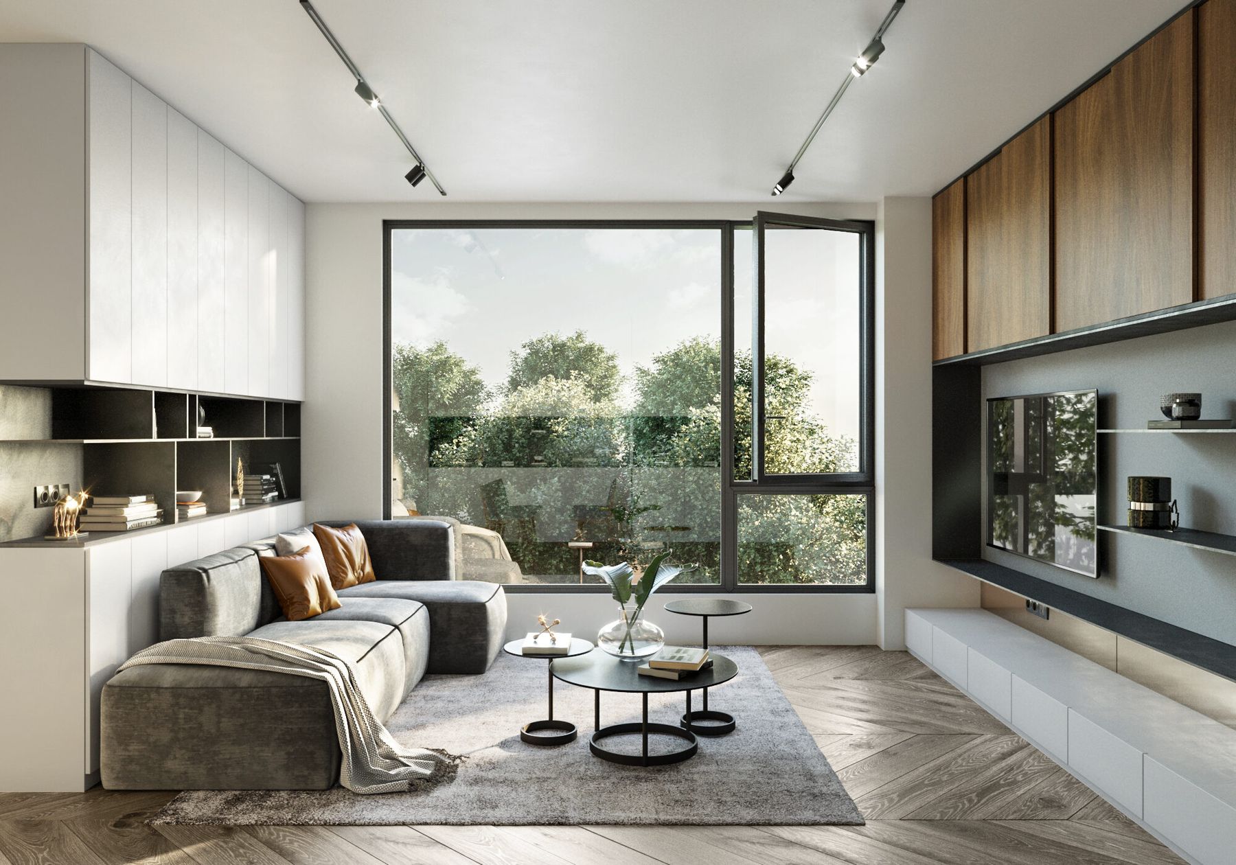 Tilt and turn windows in a modern home