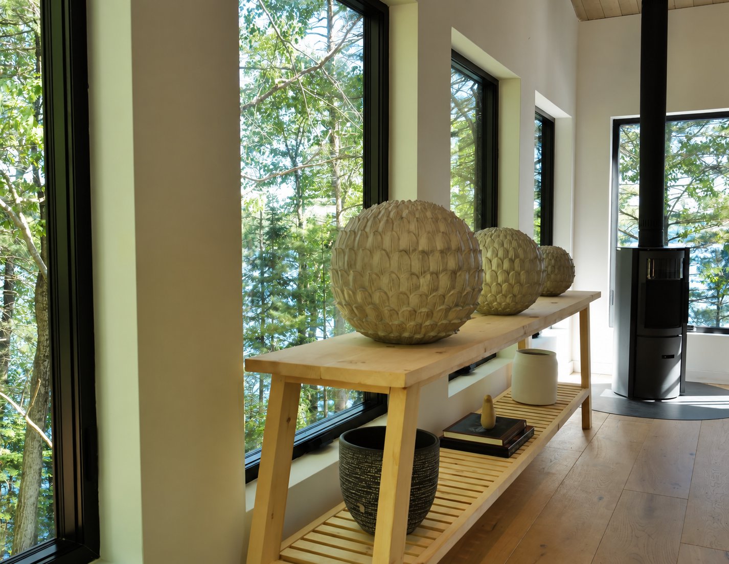 Casement windows in a modern home